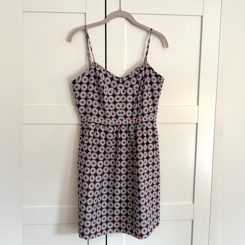 J Crew Pink Blue Floral Slip Dress Size 8